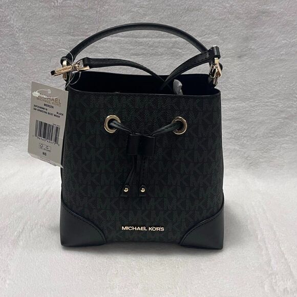 MICHAEL MICHAEL KORS Mercer Logo-Print Canvaz Bucket Bag $398 - Picture 5 of 7